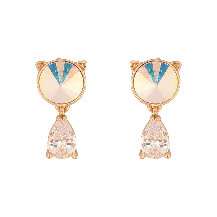 Сережки Xuping колір 18K з кристалами Swarovski пусети "Котики з кристалом AB" фото №13