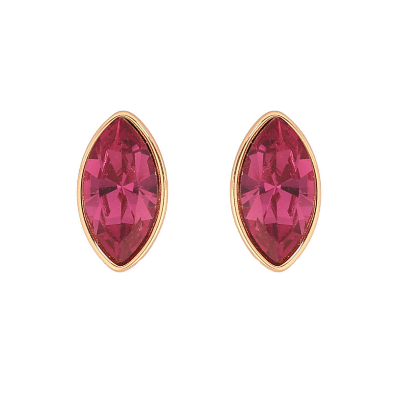Серьги Xuping цвет 18K с кристаллами Swarovski пусеты "Кристалл Fuchsia в огранке Маркиз" фото №1