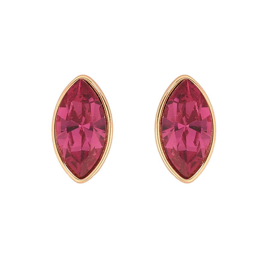Сережки Xuping колір 18K з кристалами Swarovski пусети "Кристал Fuchsia в ограновуванні Маркіз" фото №1