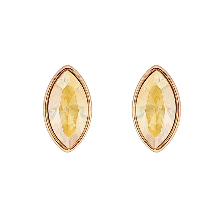 Серьги Xuping цвет 18K с кристаллами Swarovski пусеты "Кристалл Jonquil АВ в огранке Маркиз" фото №4
