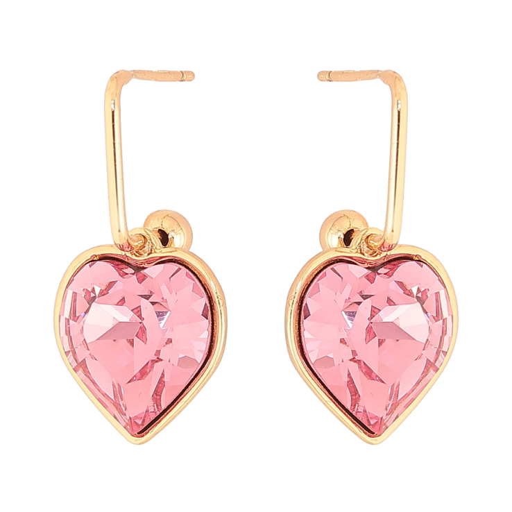 Сережки Xuping колір 18K з кристалами Swarovski пусети "Кристальні серця Rose" фото №24