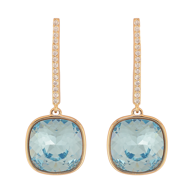 Сережки Xuping колір 18K з кристалами Swarovski пусети "Кристали Aquamarine" фото №9