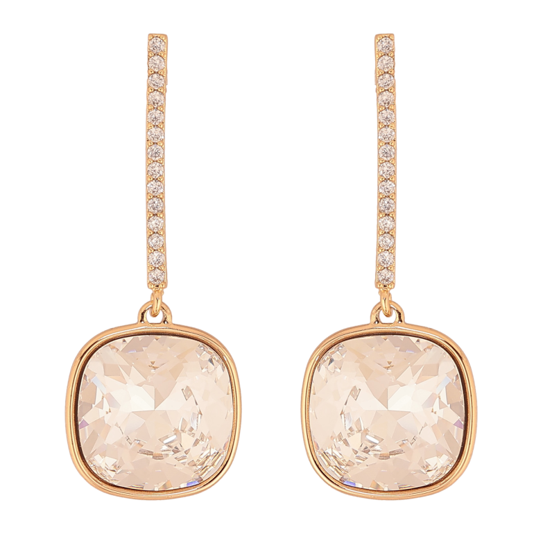 Серьги Xuping цвет 18K с кристаллами Swarovski пусеты "Кристаллы Clear" фото №1