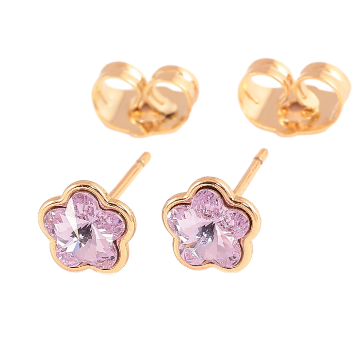 Сережки Xuping колір 18K з кристалами Swarovski пусети "Квіточки Provence Lavender" фото №19