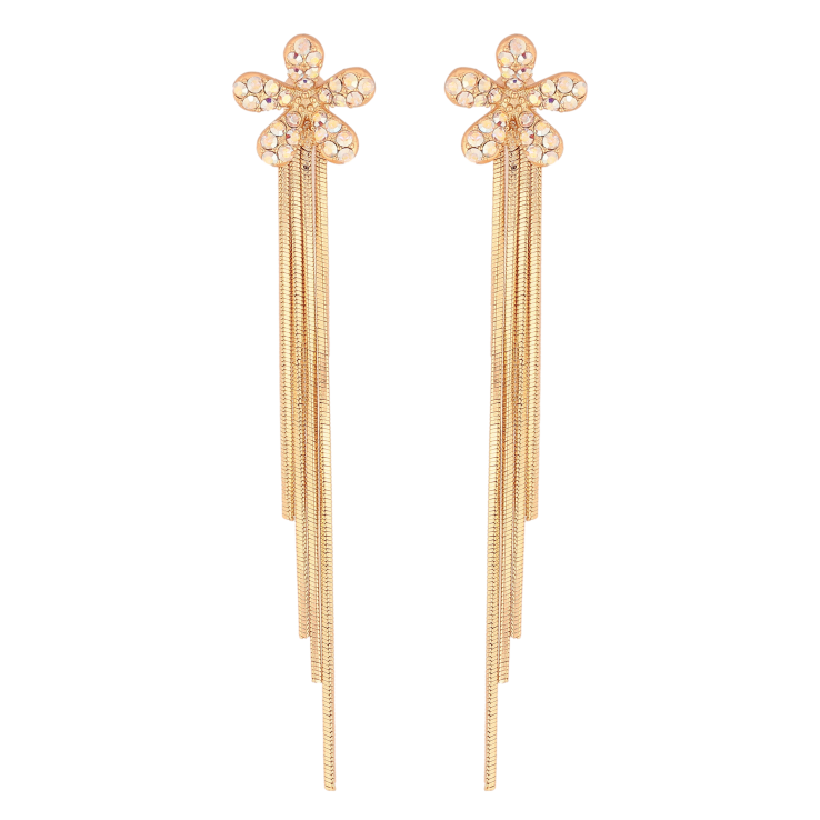 Сережки Xuping колір 18K з кристалами Swarovski пусети "Квіточки з кристалами АВ" фото №15