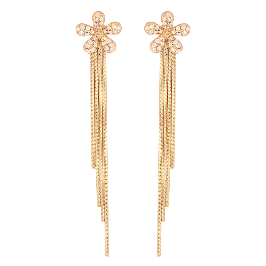 Сережки Xuping колір 18K з кристалами Swarovski пусети "Квіточки з кристалами АВ" фото №1