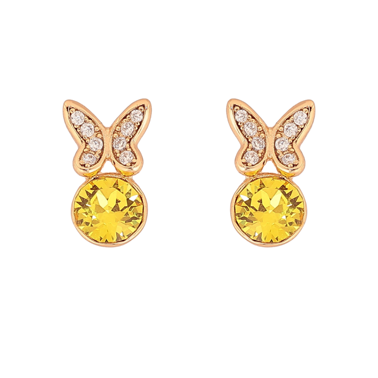 Сережки Xuping колір 18K з кристалами Swarovski пусети "Метелики з кристалом Sunflower" фото №11