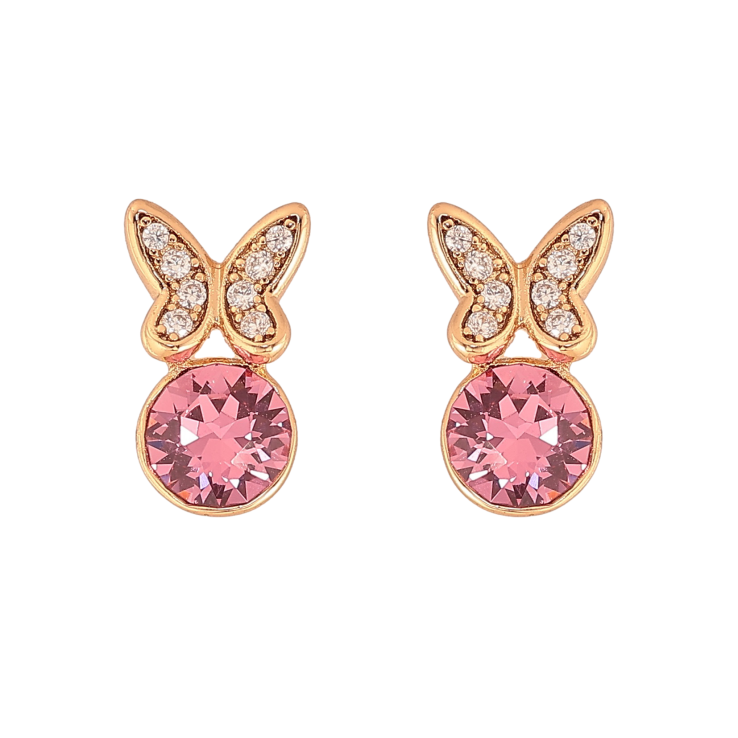 Сережки Xuping колір 18K з кристалами Swarovski пусети "Метелики з кристалом Rose" фото №8