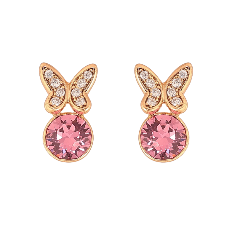 Серьги Xuping цвет 18K с кристаллами Swarovski пусеты "Бабочки с кристаллом Rose" фото №1 Серьги Xuping цвет 18K с кристаллами Swarovski пусеты "Бабочки с кристаллом Rose" фото №1