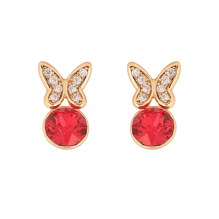 Сережки Xuping колір 18K з кристалами Swarovski пусети "Метелики з кристалом Siam" фото №9