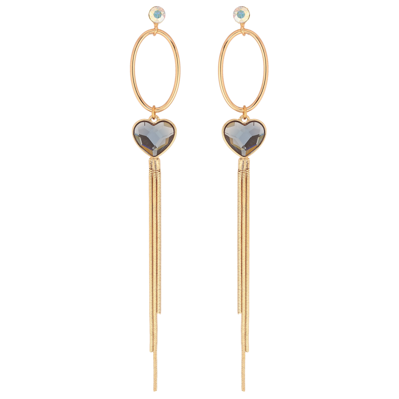 Серьги Xuping цвет 18K с кристаллами Swarovski пусеты "Овальные подвески с кристаллами АВ и Montana" фото №1 Серьги Xuping цвет 18K с кристаллами Swarovski пусеты "Овальные подвески с кристаллами АВ и Montana" фото №1