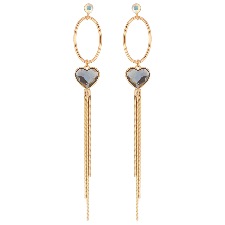 Сережки Xuping колір 18K з кристалами Swarovski пусети "Овальні підвіски з кристалами АВ та Montana" фото №1 Сережки Xuping колір 18K з кристалами Swarovski пусети "Овальні підвіски з кристалами АВ та Montana" фото №1