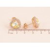 Сережки Xuping колір 18K з кристалами Swarovski пусети "Серця Sunshine Delite в обрамленні кристалів" фото №3