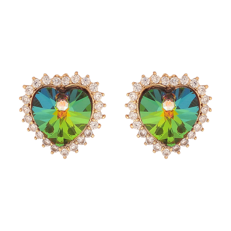 Сережки Xuping колір 18K з кристалами Swarovski пусети "Сердечка Vitrail Medium в обрамленні кристалів" фото №17