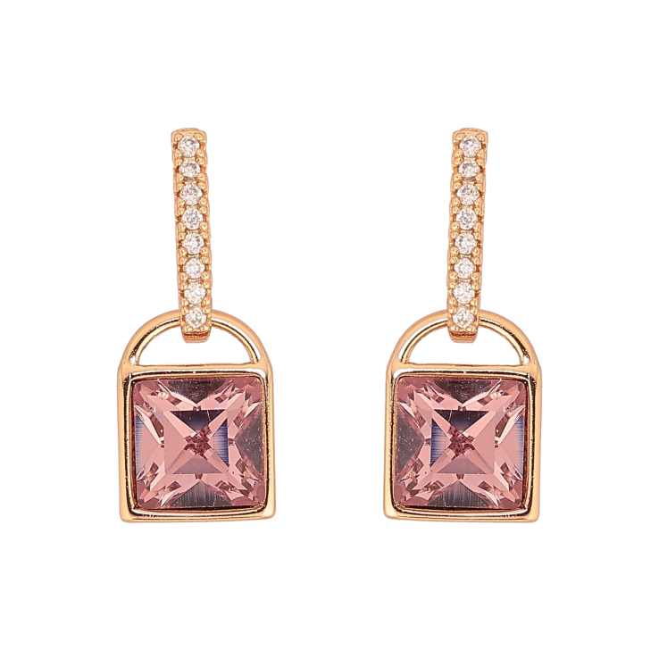 Сережки Xuping колір 18K з кристалами Swarovski пусети "Замочки з кристалом Amethyst" фото №21