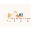Сережки Xuping колір 18K з кристалами Swarovski пусети "Замочки з кристалом Aquamarine" фото №3