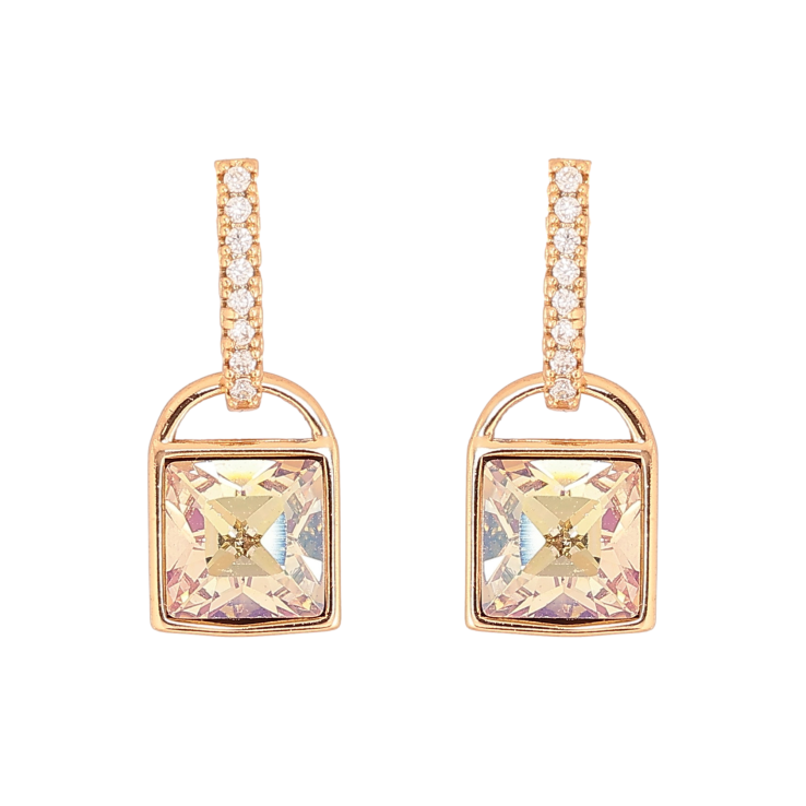 Сережки Xuping колір 18K з кристалами Swarovski пусети "Замочки з кристалом Vitrail Light" фото №23