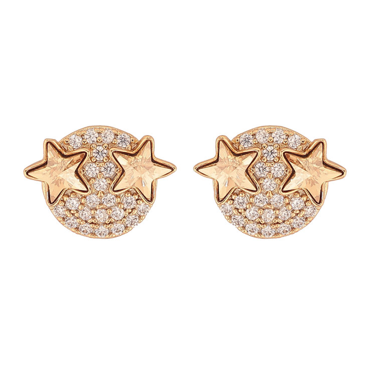 Сережки Xuping колір 18K з кристалами Swarovski пусети "Зірки кристали Golden Shadow" фото №14