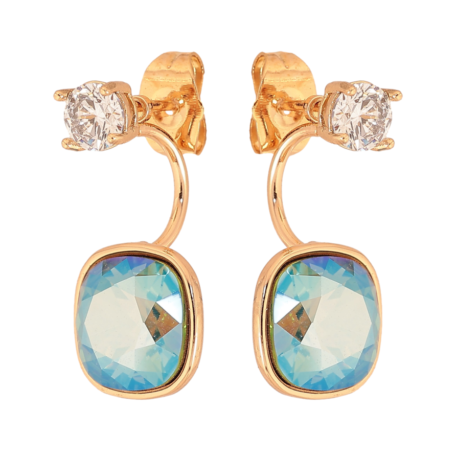 Сережки Xuping колір 18K з кристалами Swarovski пусети-джекети "Кр-ли Erinite АВ з кристалами ø 5мм" фото №1 Сережки Xuping колір 18K з кристалами Swarovski пусети-джекети "Кр-ли Erinite АВ з кристалами ø 5мм" фото №1