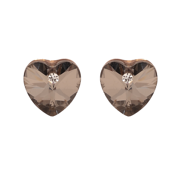 Сережки Xuping колір 18K з кристалами Swarovski пусети "Сердечка Graphite" фото №11 Сережки Xuping колір 18K з кристалами Swarovski пусети "Сердечка Graphite" фото №11