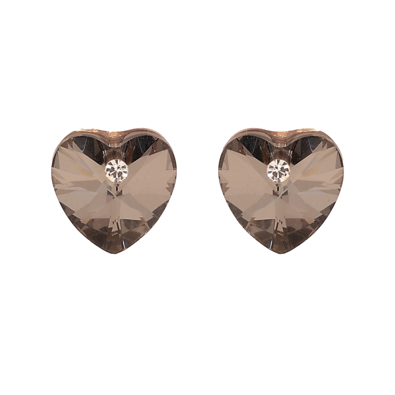 Серьги Xuping цвет 18K с кристаллами Swarovski пусеты "Сердечки Graphite" фото №18