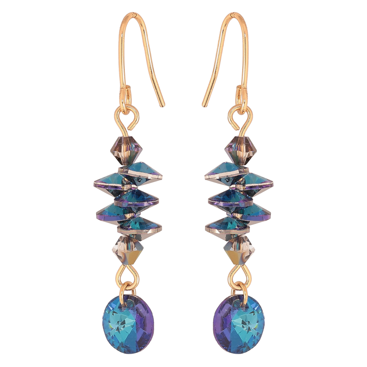 Сережки Xuping колір 18K з кристалами Swarovski французький замок "Кристали Bermuda Blue" фото №13 Сережки Xuping колір 18K з кристалами Swarovski французький замок "Кристали Bermuda Blue" фото №13