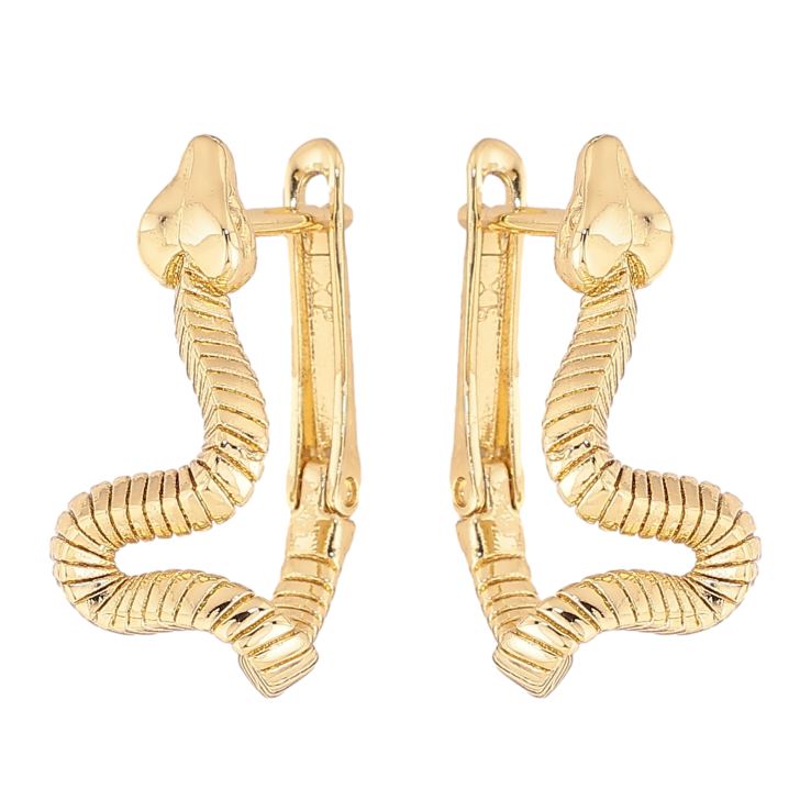 Сережки Xuping колір Позолота 14K англійський замок "Змійки" фото №14 Сережки Xuping колір Позолота 14K англійський замок "Змійки" фото №14