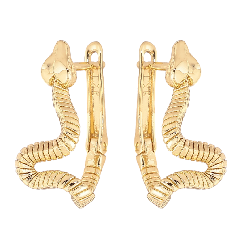 Сережки Xuping колір Позолота 14K англійський замок "Змійки" фото №10 Сережки Xuping колір Позолота 14K англійський замок "Змійки" фото №10