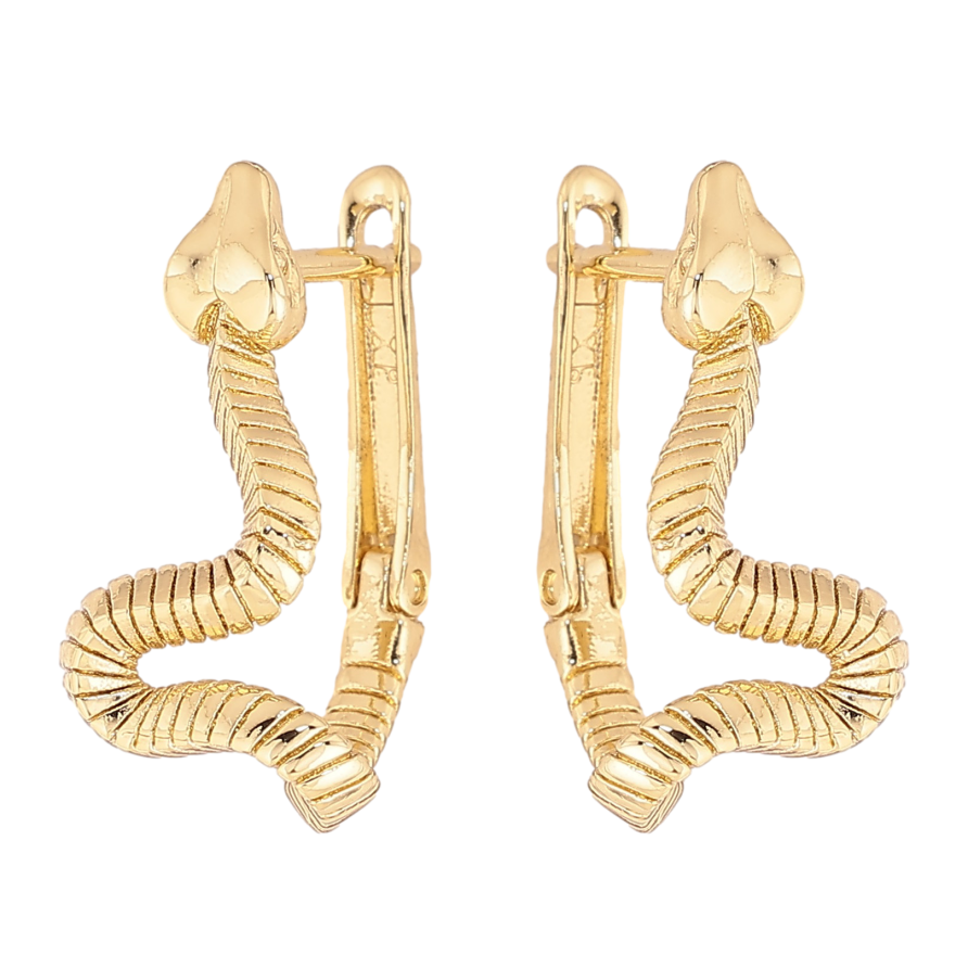 Сережки Xuping колір Позолота 14K англійський замок "Змійки" фото №1