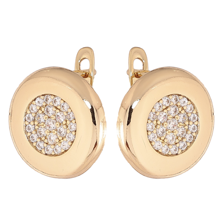 Сережки Xuping колір Позолота 14K англійський замок "Візерунок з кристалами" фото №12 Сережки Xuping колір Позолота 14K англійський замок "Візерунок з кристалами" фото №12