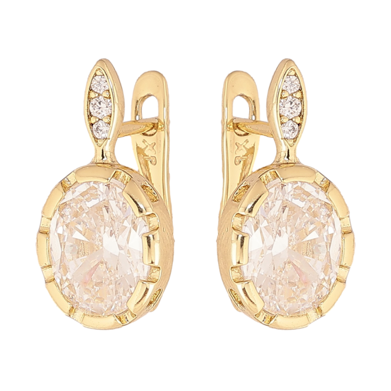 Сережки Xuping колір Позолота 14K англійський замок "Візерунок з кристалами" фото №19 Сережки Xuping колір Позолота 14K англійський замок "Візерунок з кристалами" фото №19