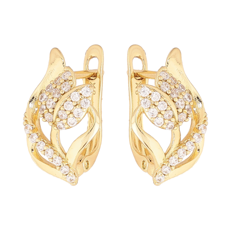 Сережки Xuping колір Позолота 14K англійський замок "Тюльпани" фото №6 Сережки Xuping колір Позолота 14K англійський замок "Тюльпани" фото №6