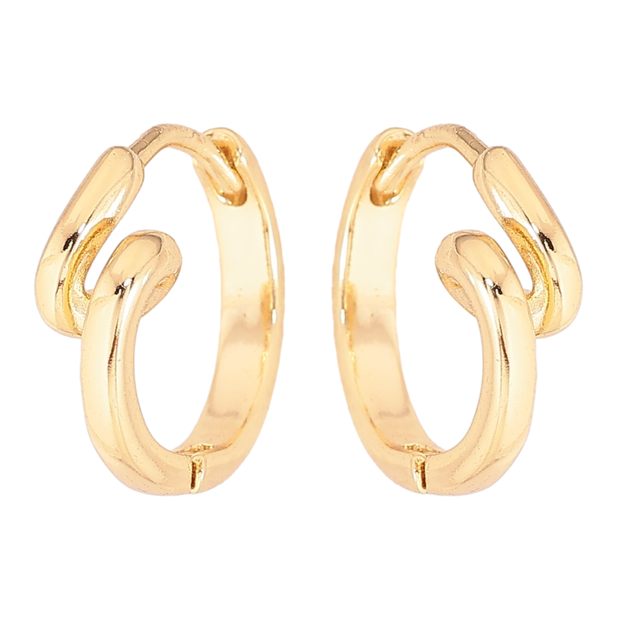 Сережки Xuping колір Позолота 14K колечка "Спіральний візерунок" фото №1