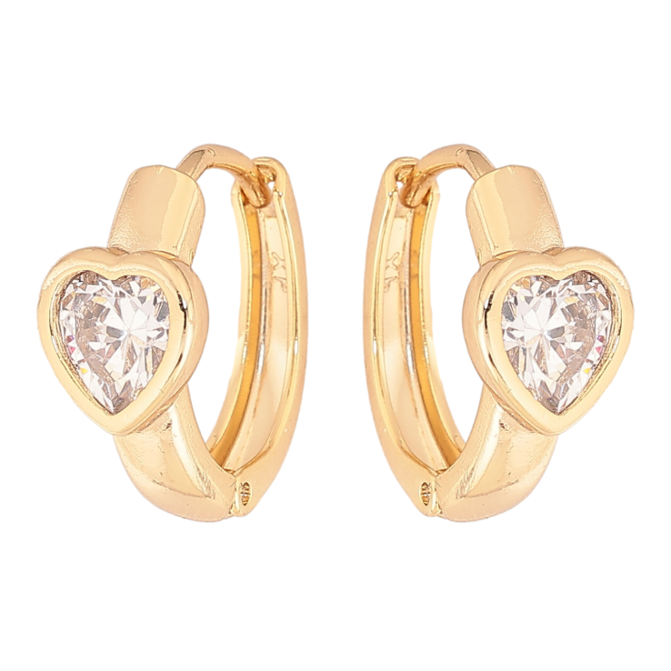 Сережки Xuping колір Позолота 14K колечка "Кристальні серця" фото №14 Сережки Xuping колір Позолота 14K колечка "Кристальні серця" фото №14