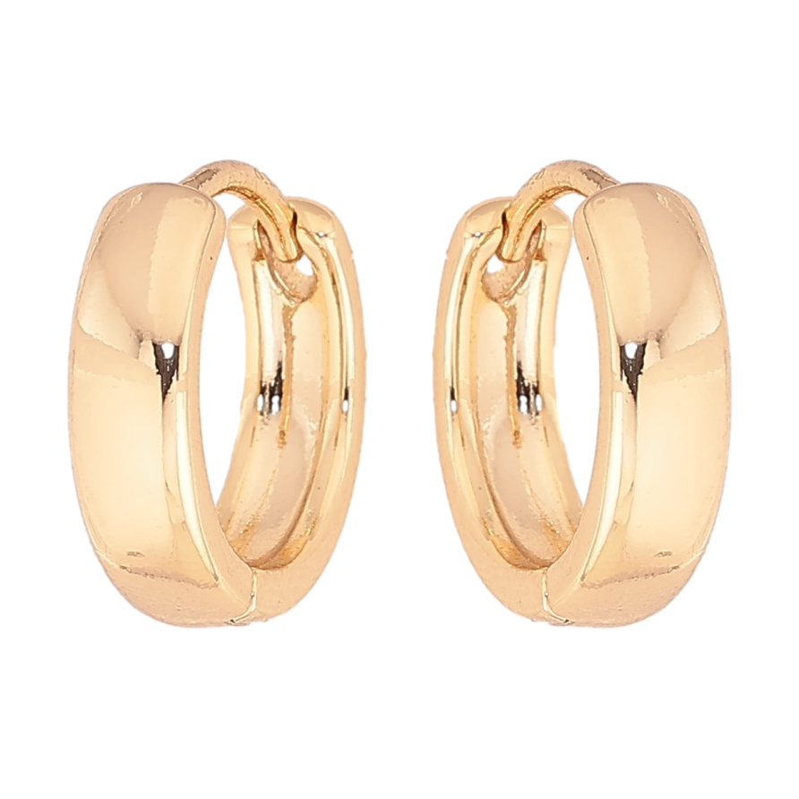 Серьги Xuping цвет Позолота 14K колечки "Классика, шир. 3мм" ø 14мм фото №1