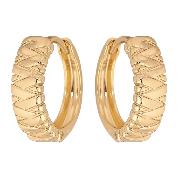 Сережки Xuping колір Позолота 14K колечка "Декоративний візерунок" фото №7