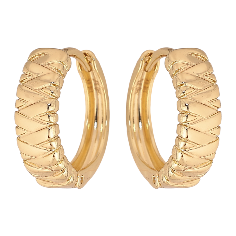 Сережки Xuping колір Позолота 14K колечка "Декоративний візерунок" фото №1