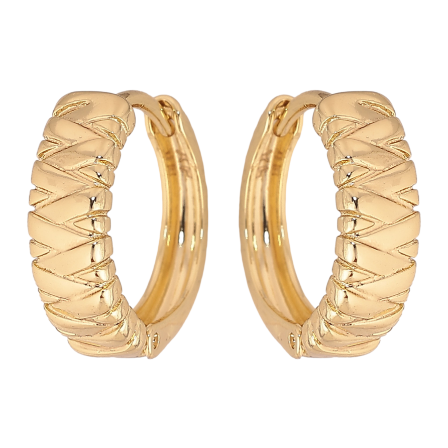 Сережки Xuping колір Позолота 14K колечка "Декоративний візерунок" фото №1