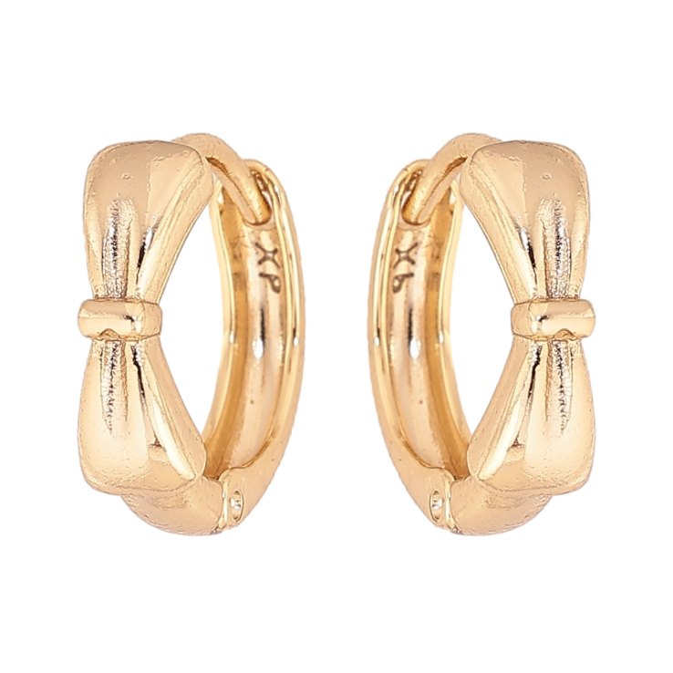 Сережки Xuping колір Позолота 14K колечка "Банти" фото №11 Сережки Xuping колір Позолота 14K колечка "Банти" фото №11