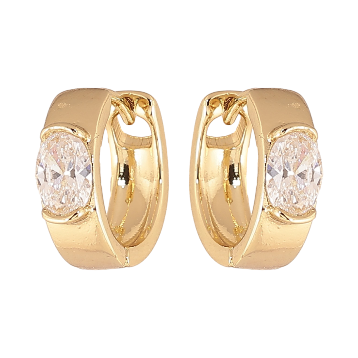 Сережки Xuping колір Позолота 14K колечка "Вставка кристал" фото №5 Сережки Xuping колір Позолота 14K колечка "Вставка кристал" фото №5