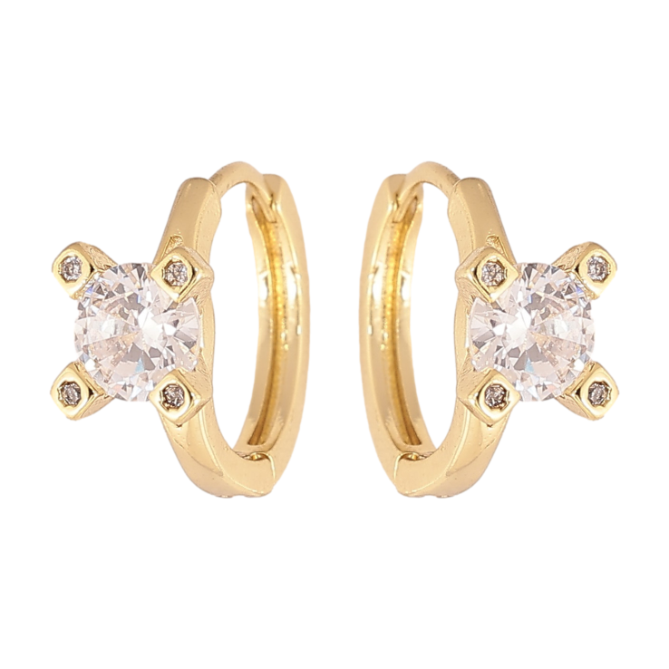 Сережки Xuping колір Позолота 14K колечка "Вставка кристал" фото №9 Сережки Xuping колір Позолота 14K колечка "Вставка кристал" фото №9