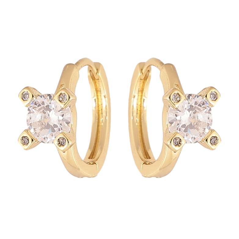 Серьги Xuping цвет Позолота 14K колечки "Вставка кристалл" фото №1 Серьги Xuping цвет Позолота 14K колечки "Вставка кристалл" фото №1