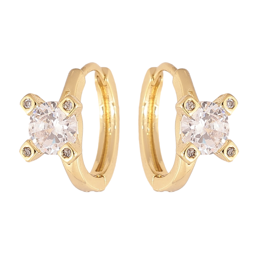 Серьги Xuping цвет Позолота 14K колечки "Вставка кристалл" фото №1 Серьги Xuping цвет Позолота 14K колечки "Вставка кристалл" фото №1