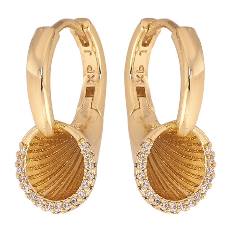 Сережки Xuping колір Позолота 14K колечка "Візерунок з кристалами" фото №15