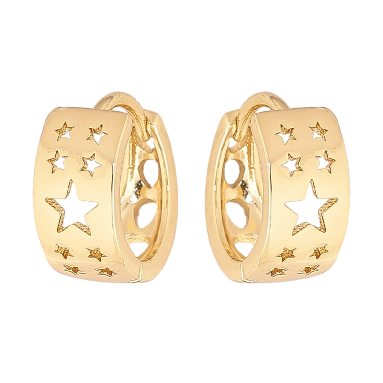 Сережки Xuping колір Позолота 14K колечка "Візерунок зірочки" фото №1