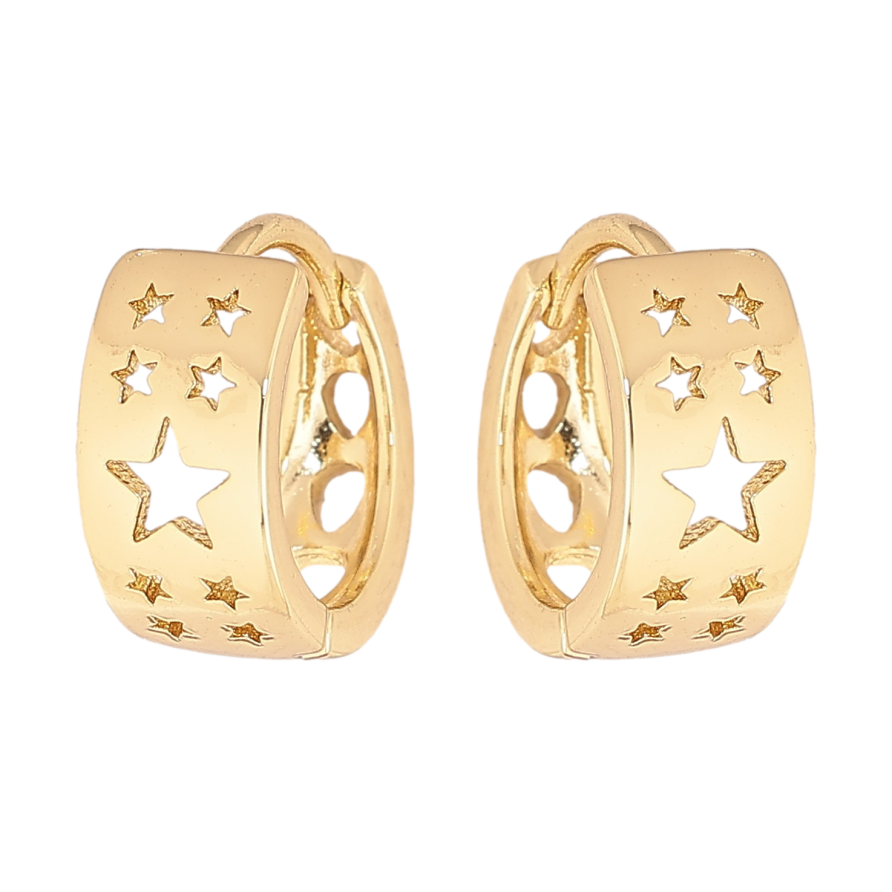 Сережки Xuping колір Позолота 14K колечка "Візерунок зірочки" фото №1