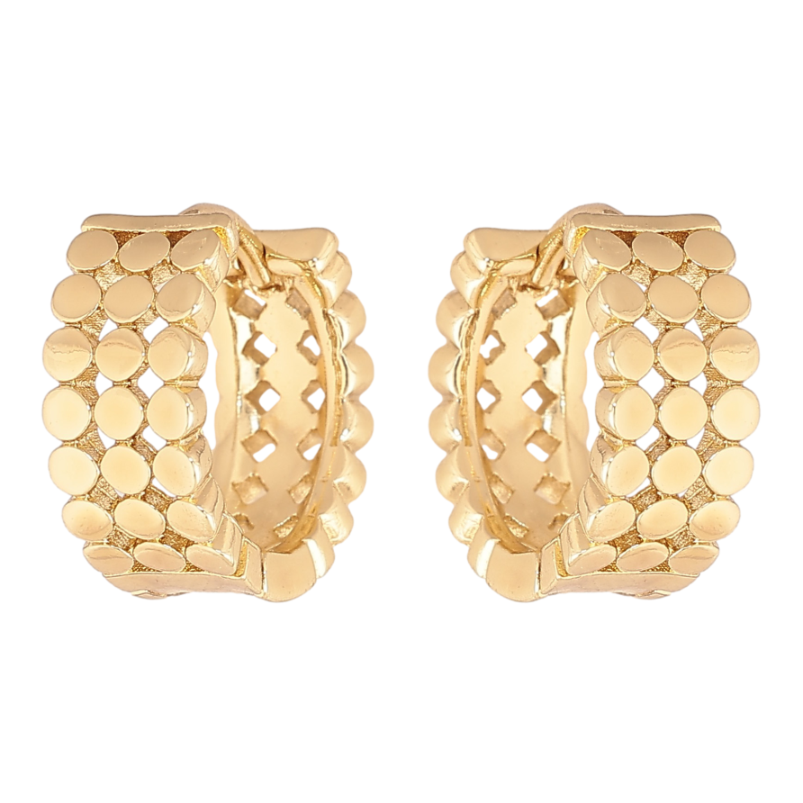 Сережки Xuping колір Позолота 14K колечка "Декоративний візерунок" фото №1 Сережки Xuping колір Позолота 14K колечка "Декоративний візерунок" фото №1