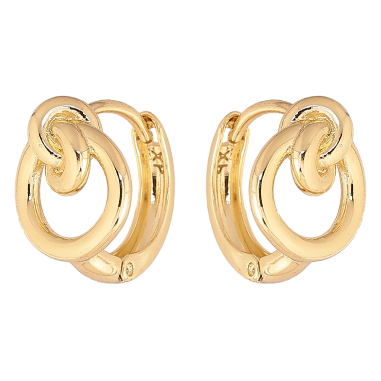 Сережки Xuping колір Позолота 14K колечка "Декоративний візерунок" фото №1 Сережки Xuping колір Позолота 14K колечка "Декоративний візерунок" фото №1