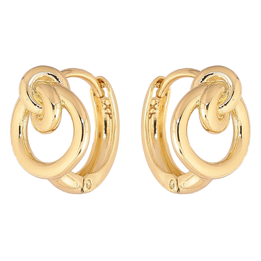 Сережки Xuping колір Позолота 14K колечка "Декоративний візерунок" фото №1 Сережки Xuping колір Позолота 14K колечка "Декоративний візерунок" фото №1