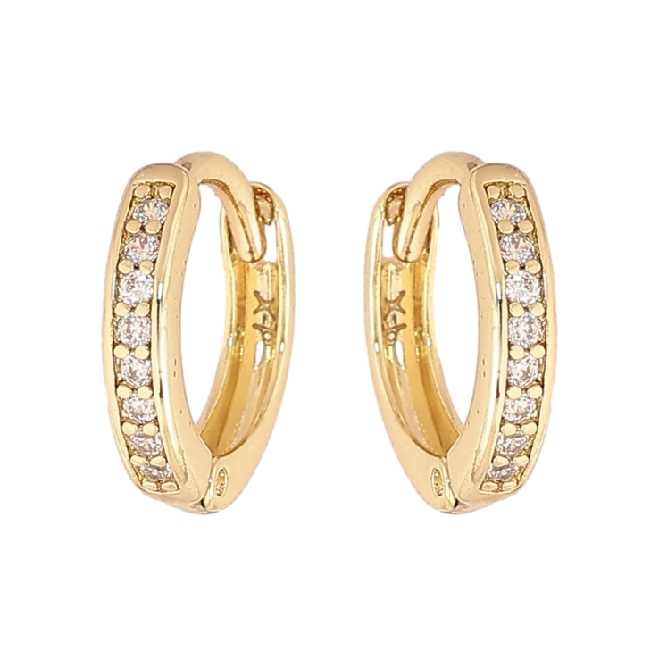 Сережки Xuping колір Позолота 14K колечка "Доріжки кристалів" фото №24 Сережки Xuping колір Позолота 14K колечка "Доріжки кристалів" фото №24